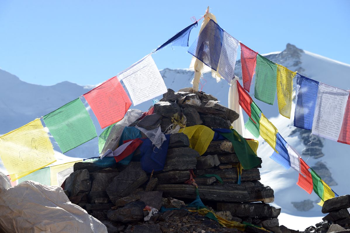 30 Prayer Flags Frame Our Chorten Early Morning At Mount Everest North Face Advanced Base Camp 6400m In Tibet 
